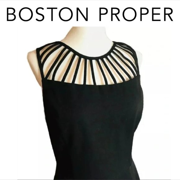 Gorgeous Sz 10 Stretchy “little black dress” by Boston Proper. Very flattering! - Picture 1 of 5